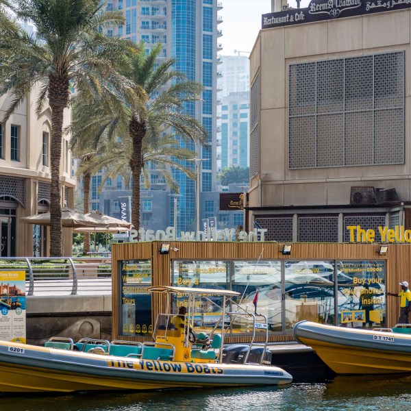 a boat parked on the side of a building