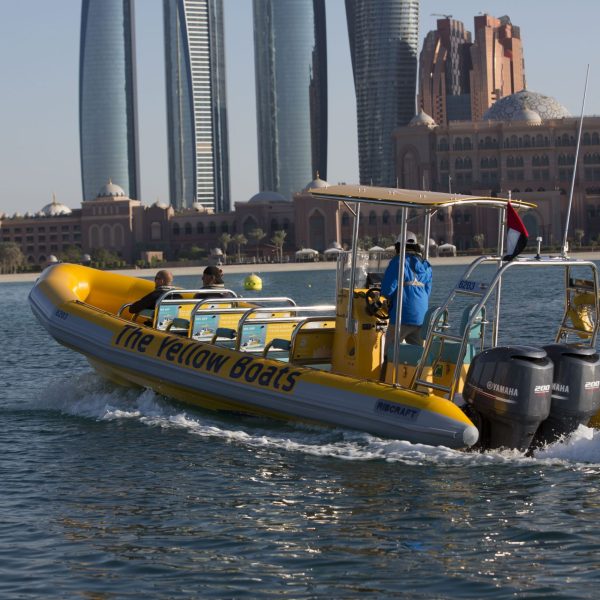 a small boat in a large body of water