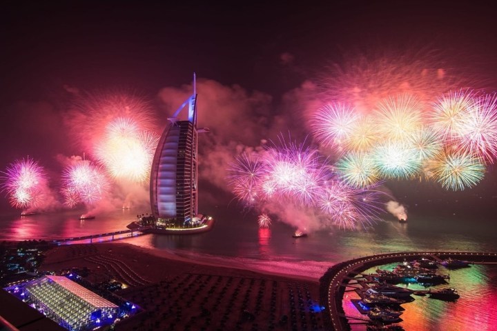 fireworks in the night sky